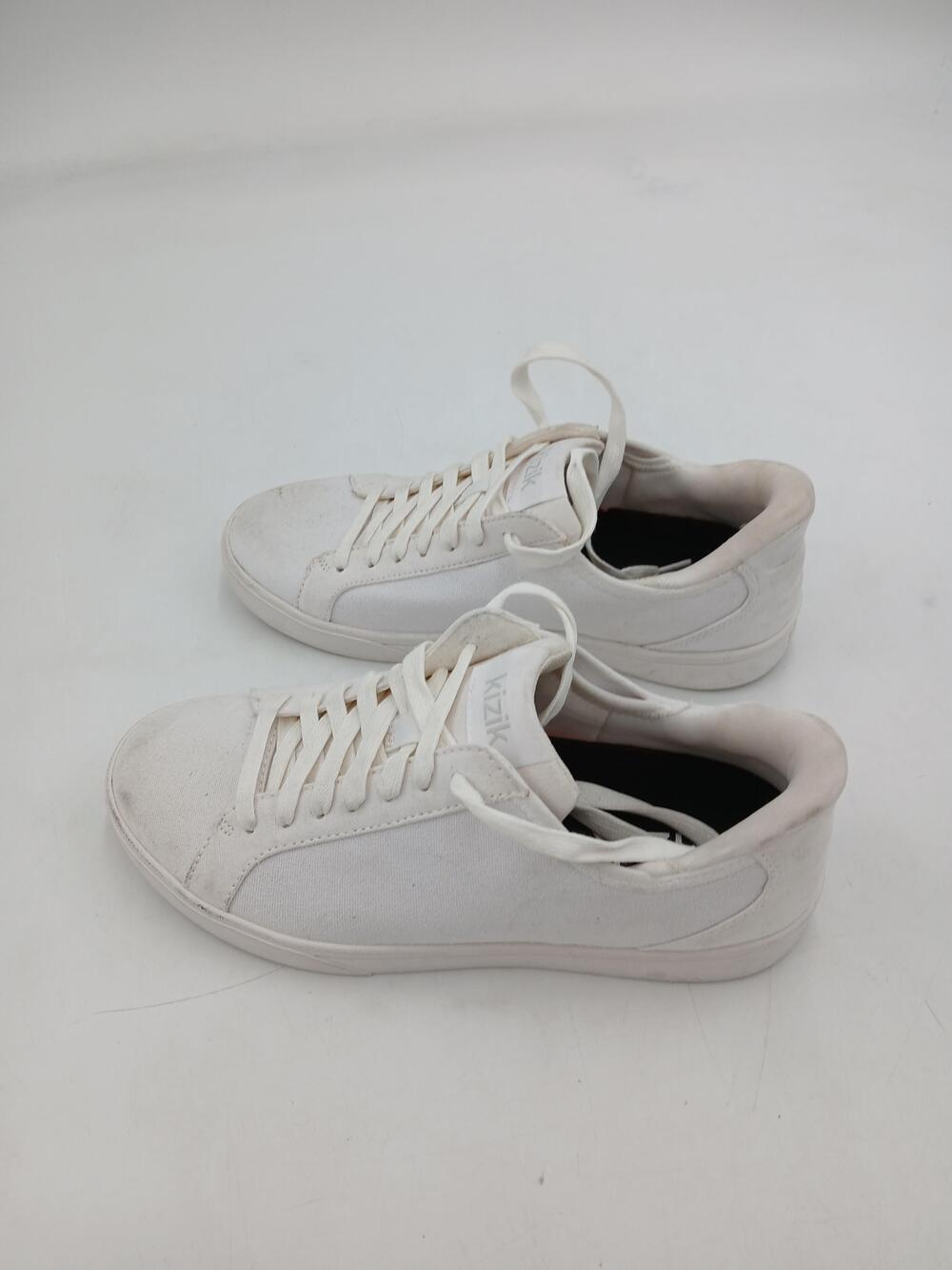 Kizik Shoes Mens White Canvas Lace Up Casual Comfort Low Top Sneakers Size 6